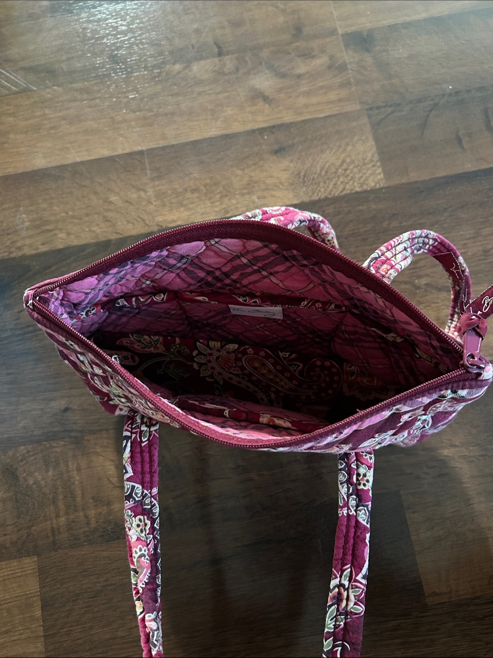 Vera Bradley Burgundy Plum Paisley Quilted Tote - Picture 2 of 10
